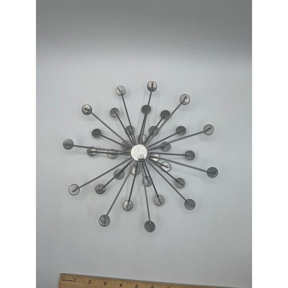 Unique Silver Bursting Star Sputnik Metal Wall Art Modern Bling Shiny Silver - Picture 4 of 8